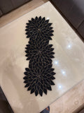 Black Gold Aster Beads Table Runner - 13 X 36 Inch