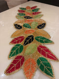 Autumn Leaf Bead Premium Table Runner - 13 X 36