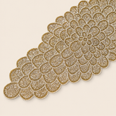 Golden Beige Beads Table Runner - 13 X 36 Inch