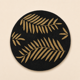 Black Gold Leaf Table Placement (Set of 2)- 12 Inch
