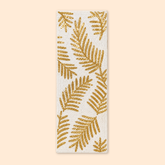 White & Golden Leaf Premium Table Runner - 13 X 36 Inch