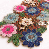 Floral Beaded Premium Table Runner - 13 X 36 Inch