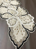 White Butterfly Bead Table Runner - 13 X 36 Inch