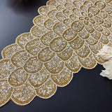 Golden Beige Beads Table Runner - 13 X 36 Inch