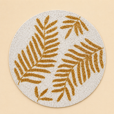 White Gold Leaf Premium Table Placement (Set of 2)- 12 Inch