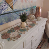 Pastel Floral Premium Bead Table Runner - 13 X 36 Inch