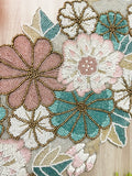 Pastel Floral Premium Bead Table Runner - 13 X 36 Inch