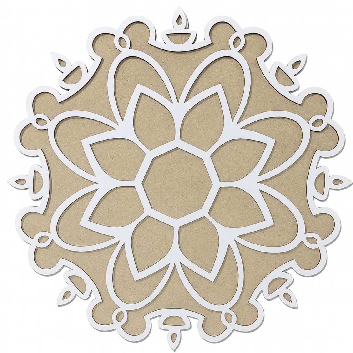 Diya Round Wooden Rangoli Stencil - 16 Inch