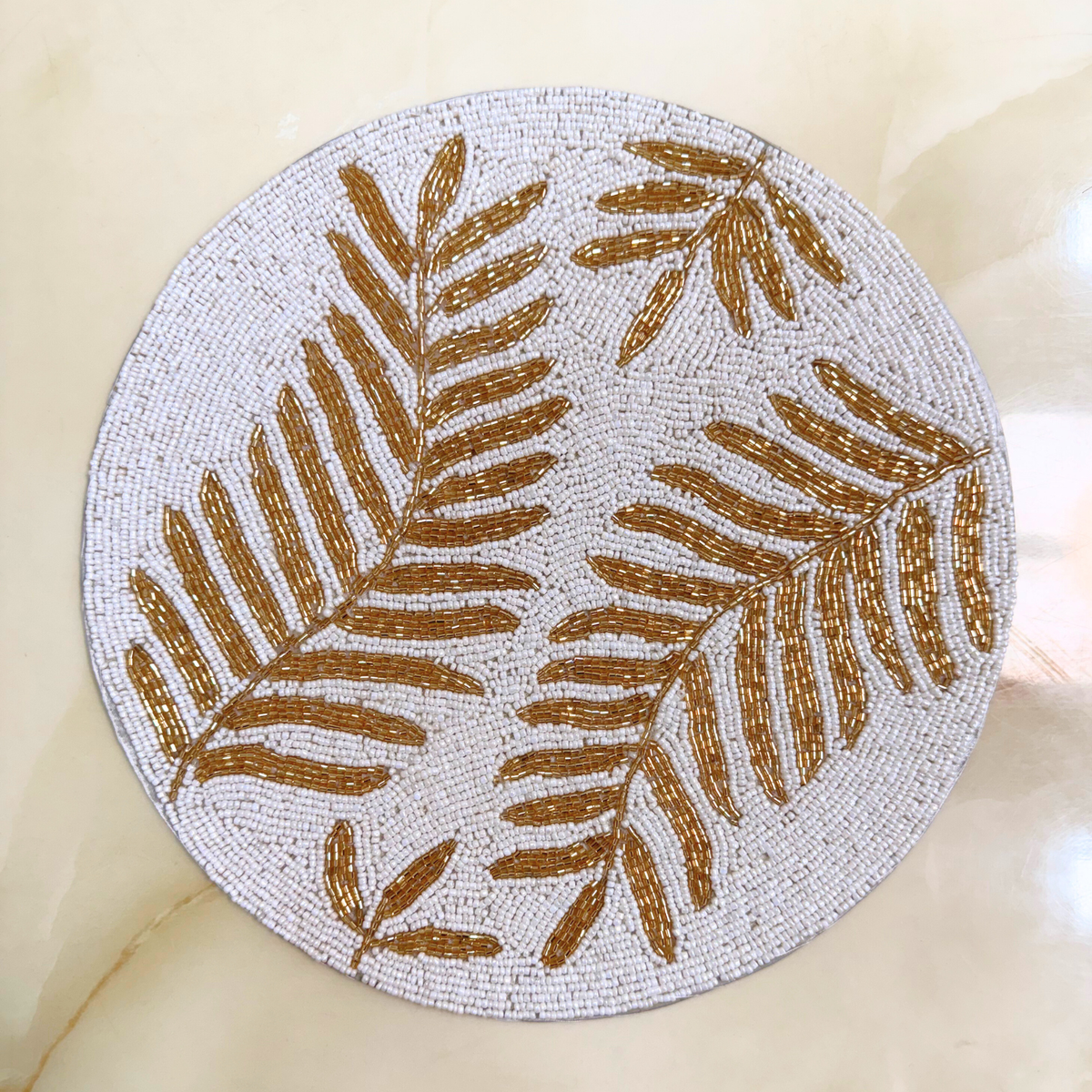 Golden Leaf Premium Table Placement (Set of 2)- 12 Inch