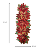 Red Flower Bead Premium Table Runner - 12 X 35