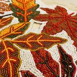 Luxury Maple Leaves  Beaded Table Runner - 13 X 36 Inch