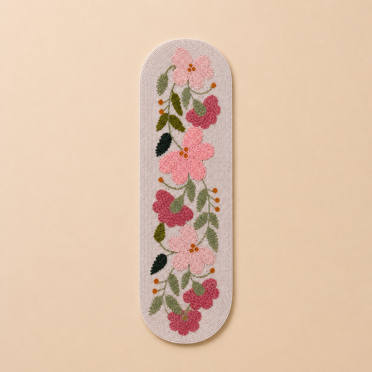 Luxury Baby Pink Bella Beaded Table Runner - 13 X 36 Inch