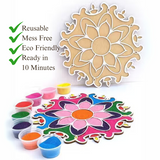 Diya Round Wooden Rangoli Stencil - 16 Inch