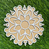 Diya Round Wooden Rangoli Stencil - 16 Inch