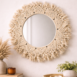 Mirror-Mirror on the Wall - 100% Handmade Macrame Wall Hanging - 16"