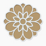 Daisy Round Wooden Rangoli Stencil - 16 Inch