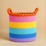 Multicolor Cotton Thread Basket - 10 X 10 Inch