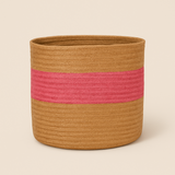 The Pink Two Tone Jute Basket - 10 X 10 Inch