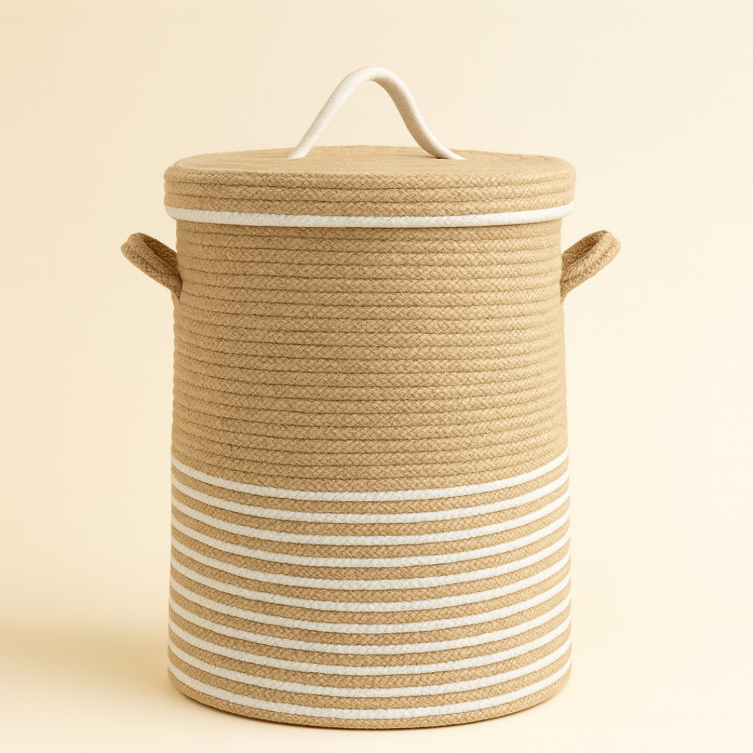 Jute Rope Laundry Basket - 14 X 18 Inch