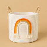 Rainbow Cotton Thread Basket 10" - Orange & Yellow