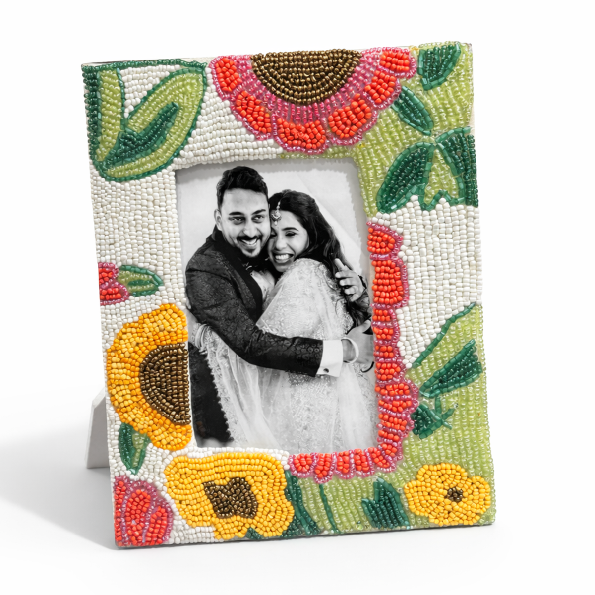 Oh So Floral!                Premium Hand Beaded Photo Frame - 10 X 8 Inch