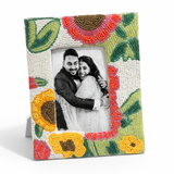 Oh So Floral!                Premium Hand Beaded Photo Frame - 10 X 8 Inch