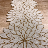 White Golden Aster Beads Table Runner - 13 X 36 Inch