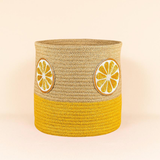 Orange Slice Yellow Jute Basket - 10 X 10 Inch