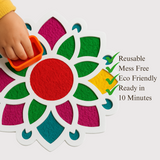 Sunflower Wooden Rangoli Stencil - 12 Inch