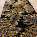 Black Gold Bead Premium Table Runner - 13 X 36 Inch