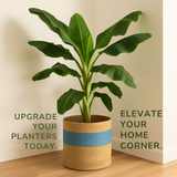 The Blue Two Tone Jute Basket - 10 X 10 Inch