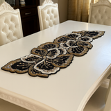 Black Butterfly Bead Table Runner - 13 X 36 Inch