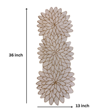 White Golden Aster Beads Table Runner - 13 X 36 Inch