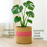 The Pink Two Tone Jute Basket - 10 X 10 Inch