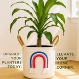 Rainbow Cotton Thread Basket 10" - Blue & Pink