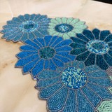 Blue Sunflower Beads Table Runner - 13 X 36 Inch