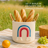 Rainbow Cotton Thread Basket 10" - Blue & Pink