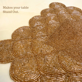 Luxury Gold & Glitter Beads Table Runner - 13 X 36 Inch