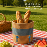 Jelly Fish Dual Tone Jute Basket - 10 X 10 Inch