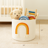 Rainbow Cotton Thread Basket 10" - Orange & Yellow
