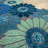 Blue Sunflower Beads Table Runner - 13 X 36 Inch