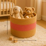 The Pink Two Tone Jute Basket - 10 X 10 Inch