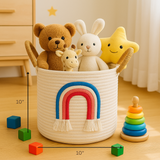 Rainbow Cotton Thread Basket 10" - Blue & Pink