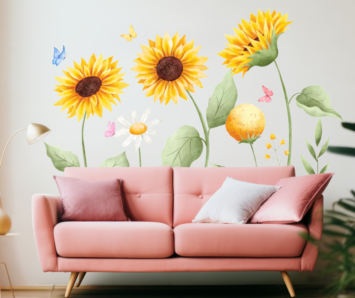 DIY Watercolor Sunflower Wall Stickers – Bright, Cheerful & Easy to Apply