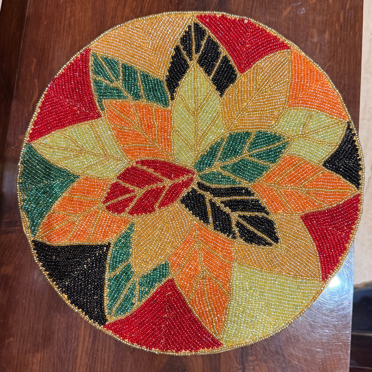 Autumn Beads Table Placement (Set of 2)- 12 Inch