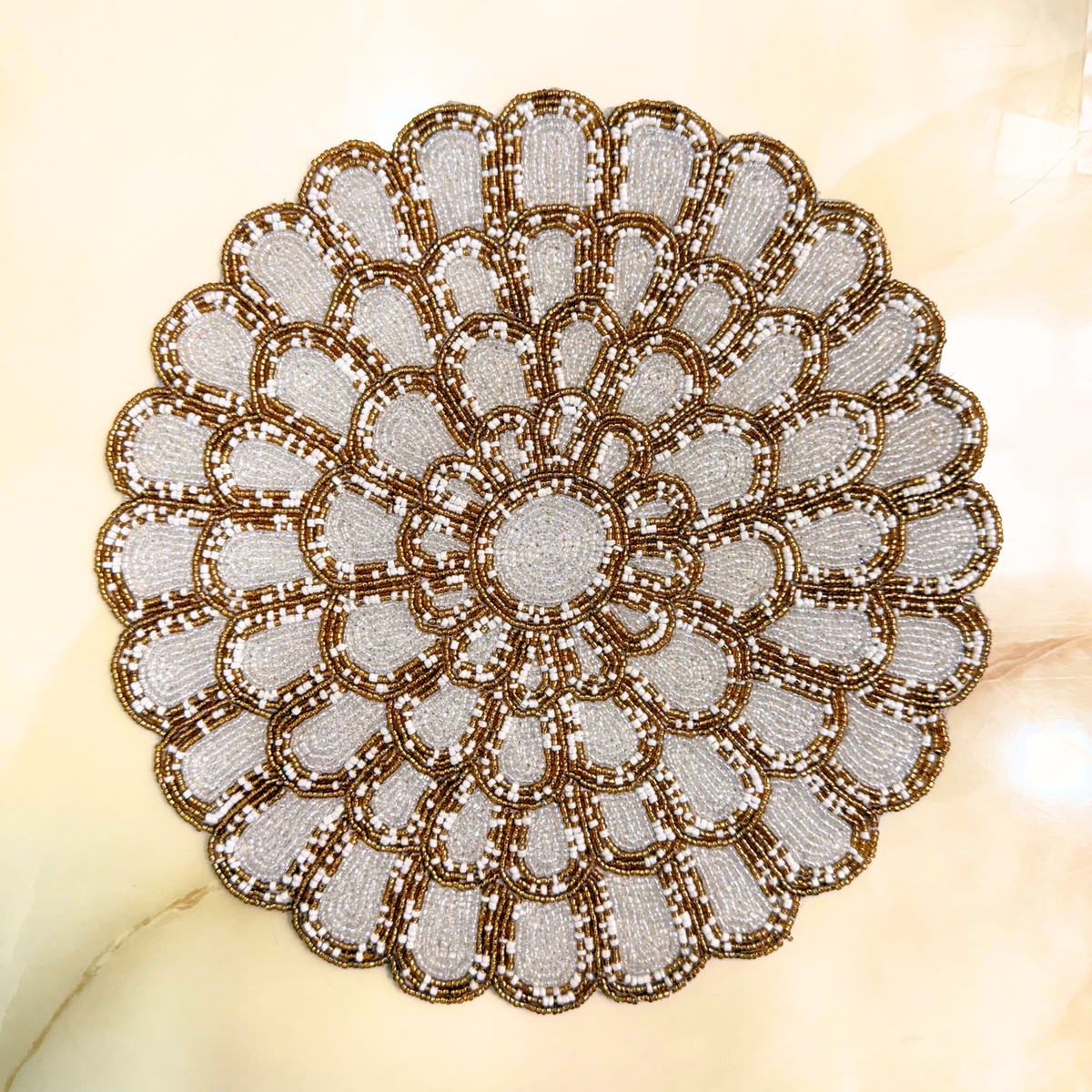 Golden Bloom Flower Table Placement (Set of 2)- 12 Inch