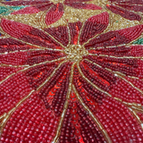 Red Flower Bead Premium Table Runner - 12 X 35