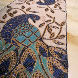 Luxury Peacock Bloom Beads Table Runner - 13 X 36 Inch