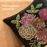 The Royal Bouquet Beaded Pillow Cover (Set of 2) - 15 by 15 Inch
