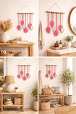 Pink & White 100% Handmade Macramé Wall Hanging - 16" X 30"